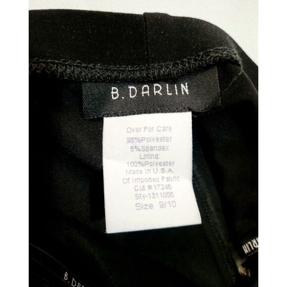 Vintage B. Darlin Size 9/10 Black Dress Spaghetti Straps 90s Beaded - Picture 7 of 8